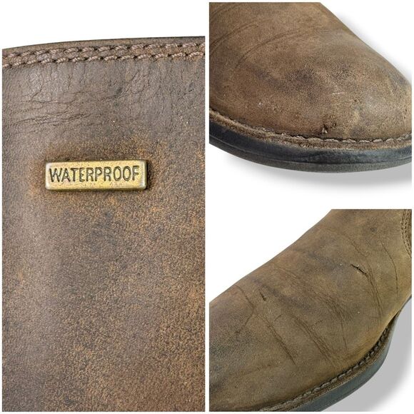 Merrell Captiva Riding Boots Waterproof Brown Leather Tall Side Zip Womens 8.5 - Picture 11 of 12